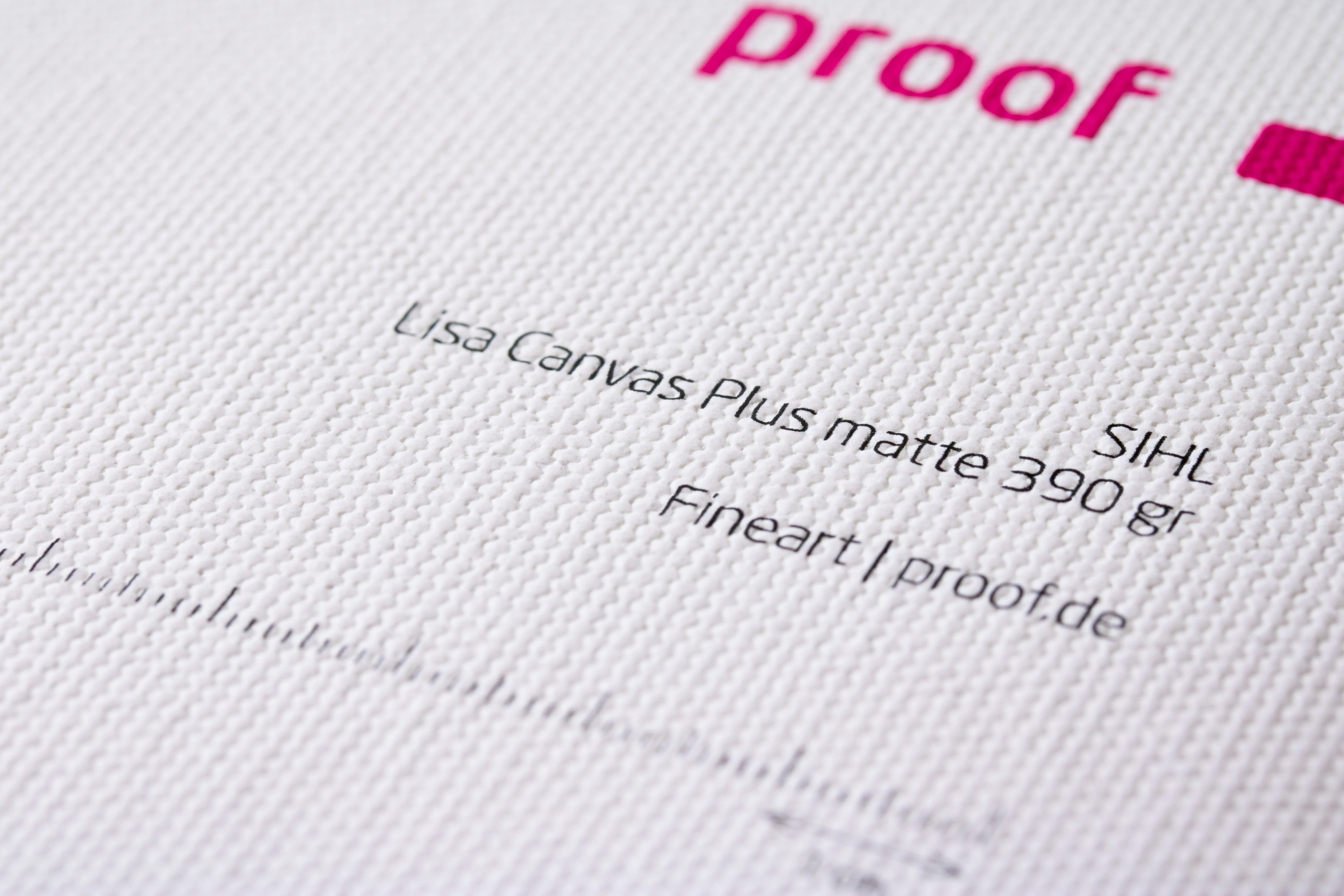 Proof.de Fineart Druck auf SIHL Lisa Canvas Plus Matte mit 390 gr/qm auf modernsten 11-farbigen EPSON SureColor 9000V Spectro in Proofqualität