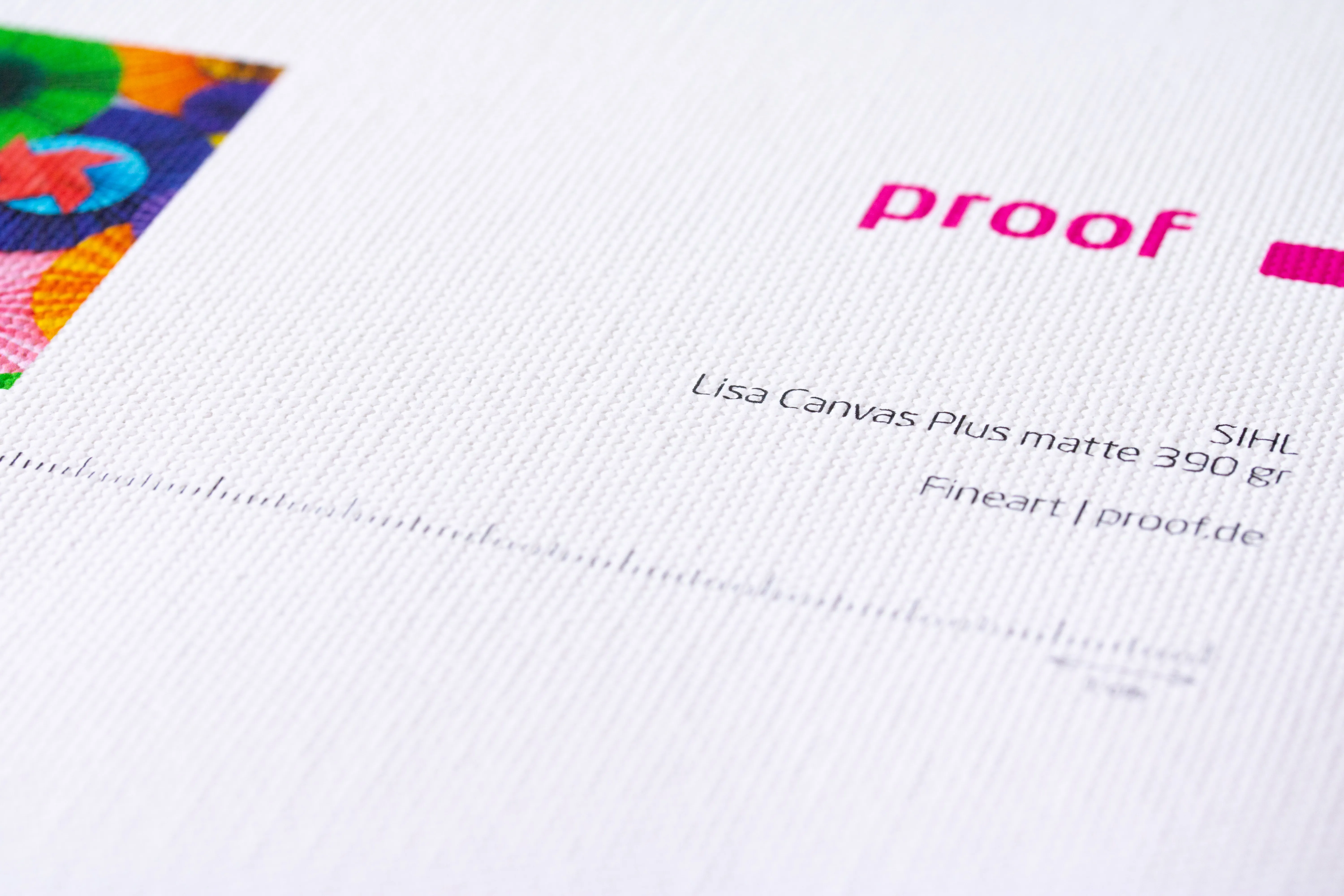 Proof.de Fineart Druck auf SIHL Lisa Canvas Plus Matte mit 390 gr/qm auf modernsten 11-farbigen EPSON SureColor 9000V Spectro in Proofqualität