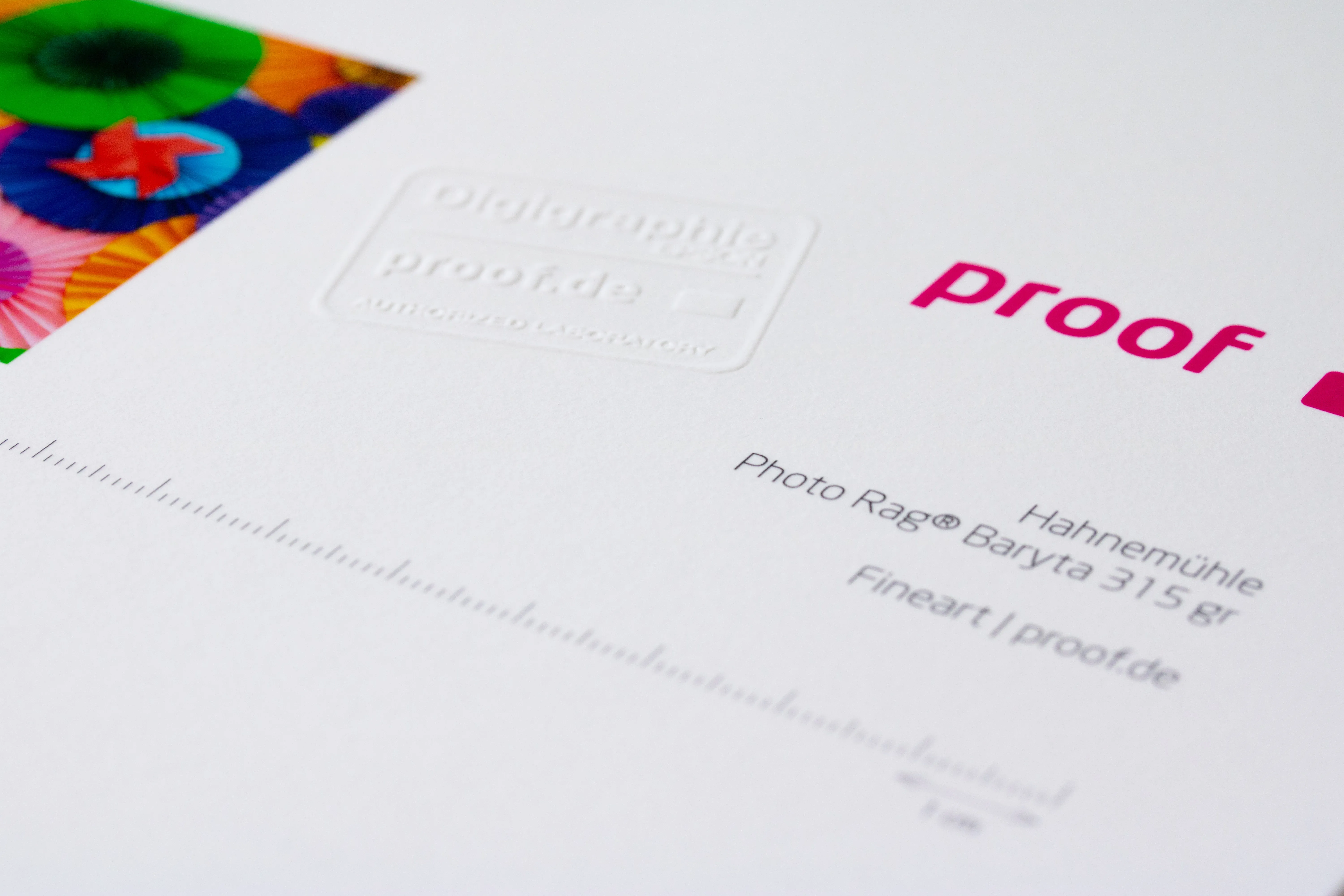 Proof.de Fineart Druck auf Hahnemühle Photo Rag Baryta mit 315 gr/qm auf modernsten 11-farbigen EPSON SureColor 9000V Spectro in Proofqualität