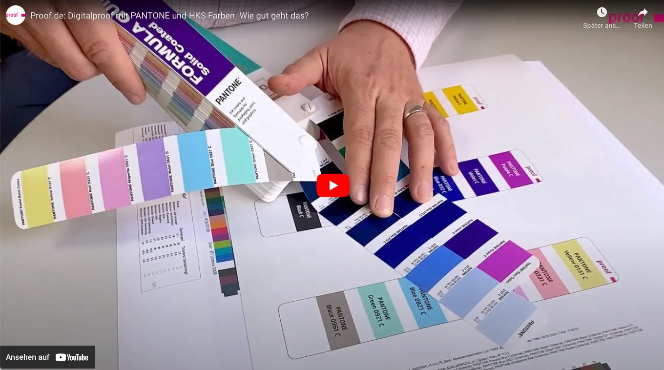 Proof.de Video: Proof af PANTONE farver på youtube