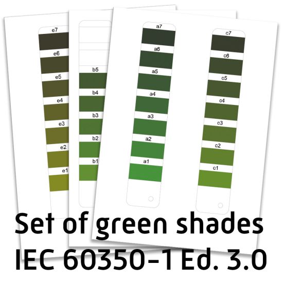 Grüne IEC 60350-1 Ed. 3.0 Farbmuster