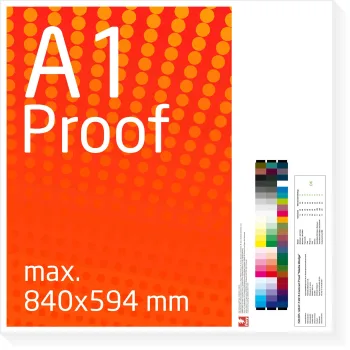 DIN A1 Proof, fargeproof, digitalproof etter Fogra / DIN 12647-7