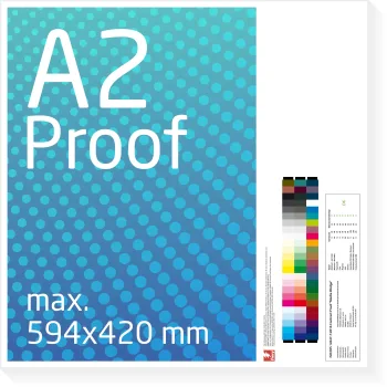 DIN A2 Proof, fargekontroll, digitalproof etter Fogra / DIN 12647-7