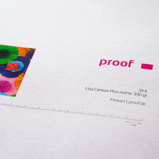 Proof.de Fineart Druck auf SIHL Lisa Canvas Plus Matte 390 gr/qm