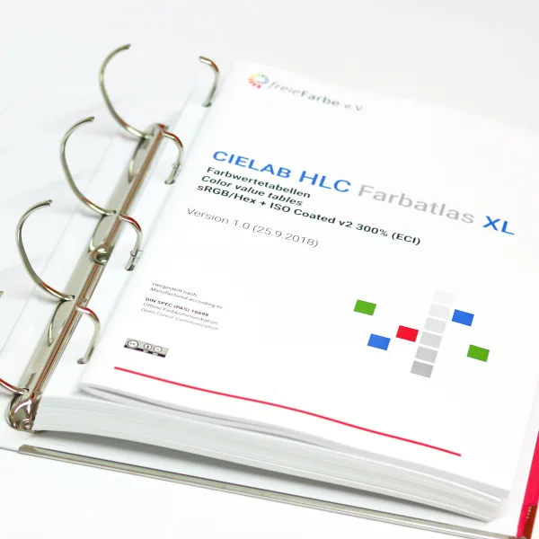 CIELAB HLC Colour Atlas XL by freieFarbe e.V. / freeecolour.org - colour value tables