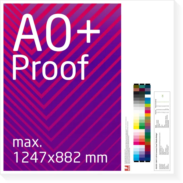 DIN A0+ proof, farvebeviser, digitalproof