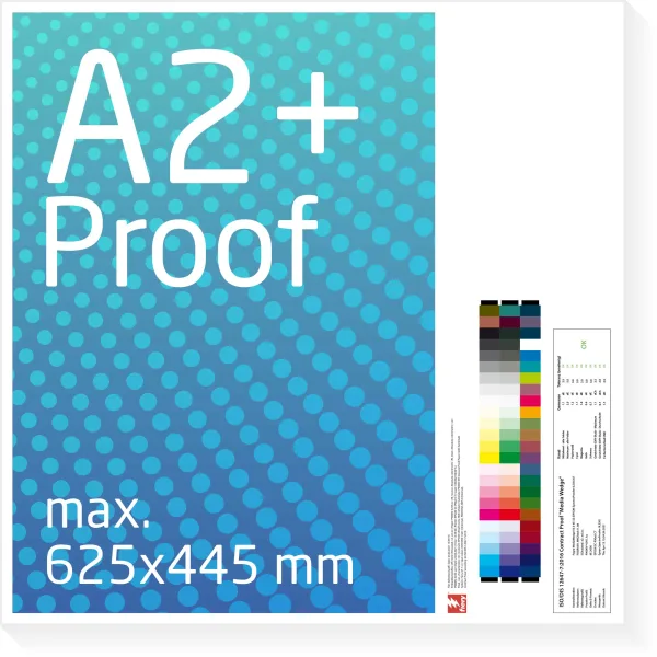 DIN A2+ Proof, Farvbevis, Digitalproof efter Fogra / DIN 12647-7
