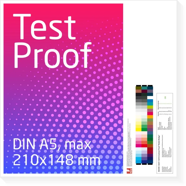 Gratis test proof, digitalproof, fargeproof, nettproof, DIN A5