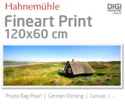 120x60 cm Fineart Druck mit 1440x2880 DPI auf Hahnemühle Fineart-Papieren wie Photo Rag, German Etching, Canvas, Premium Photo Glossy
