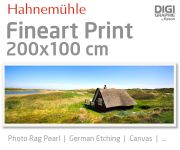200x100 cm fine art print with 1440x2880 DPI on Hahnemühle fineart papers like Photo Rag, German Etching, Canvas, Premium Photo Glossy