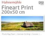 200x50 cm fineart print med 1440x2880 DPI på hahnemühle fineart-papirer som Photo Rag, German Etching, Canvas, Premium Photo Glossy
