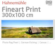 300x100 cm fine art print with 1440x2880 DPI on Hahnemühle fineart papers like Photo Rag, German Etching, Canvas, Premium Photo Glossy