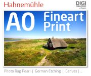 DIN A0  Fineart Druck mit 1440x2880 DPI auf Hahnemühle Fineart-Papieren wie Photo Rag, German Etching, Canvas, Premium Photo Glossy