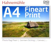 DIN A4 fineart print with 1440x2880 DPI on different Hahnemühle and Epson photo papers like Photo Rag, German Etching, Premium Photo Glossyfine art print with 1440x2880 DPI on Hahnemühle fineart papers like Photo Rag, German Etching, Canvas, Premium Photo