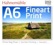 DIN A6 fineart print with 1440x2880 DPI on different Hahnemühle and Epson photo papers like Photo Rag, German Etching, Premium Photo Glossyfine art print with 1440x2880 DPI on Hahnemühle fineart papers like Photo Rag, German Etching, Canvas, Premium Photo