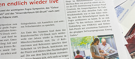 In the current issue of Fogra News "Fogra Aktuell" Proof GmbH is involved in two places.